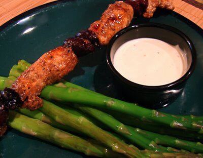 Chicken and Olive Kabobs