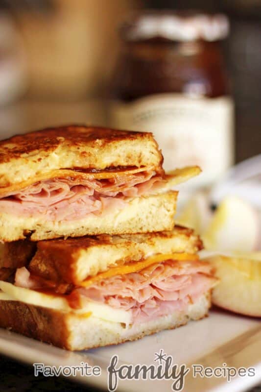Apple, Ham, & Cheddar Melts