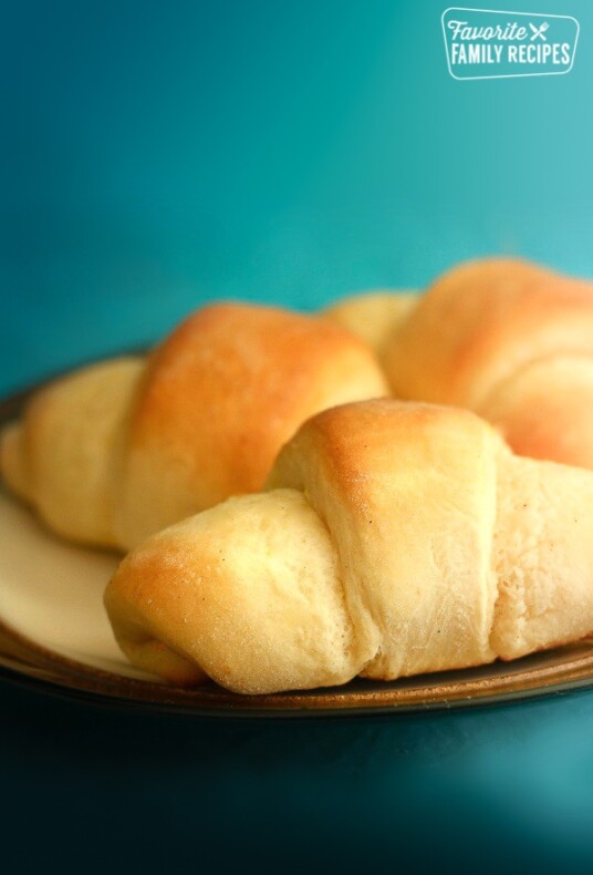 3 Homemade Crescent Rolls on a Plate
