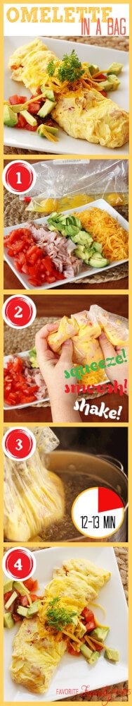 How to make an Omelette in a Bag with step by step instructions.