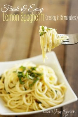 Spaghetti Pasta with a light lemon sauce