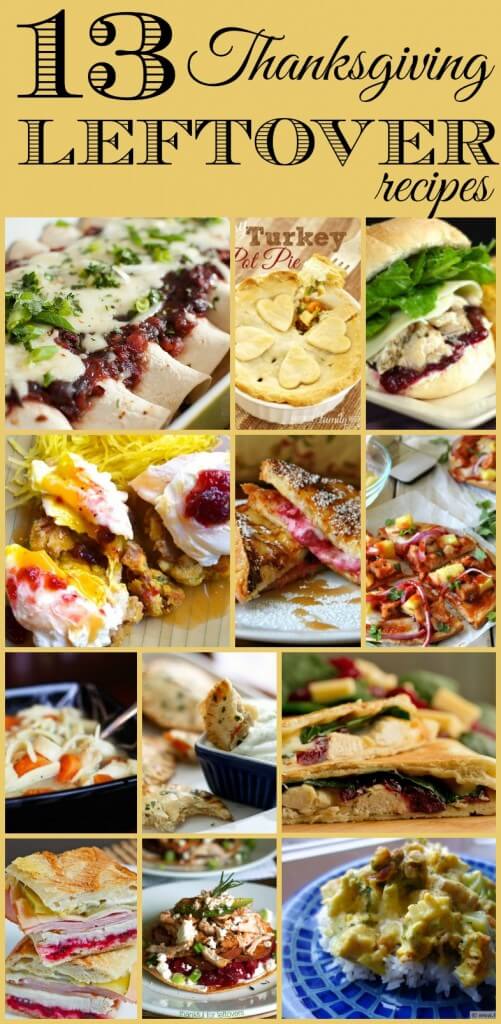A collage of leftover Thanksgiving recipe photos. 