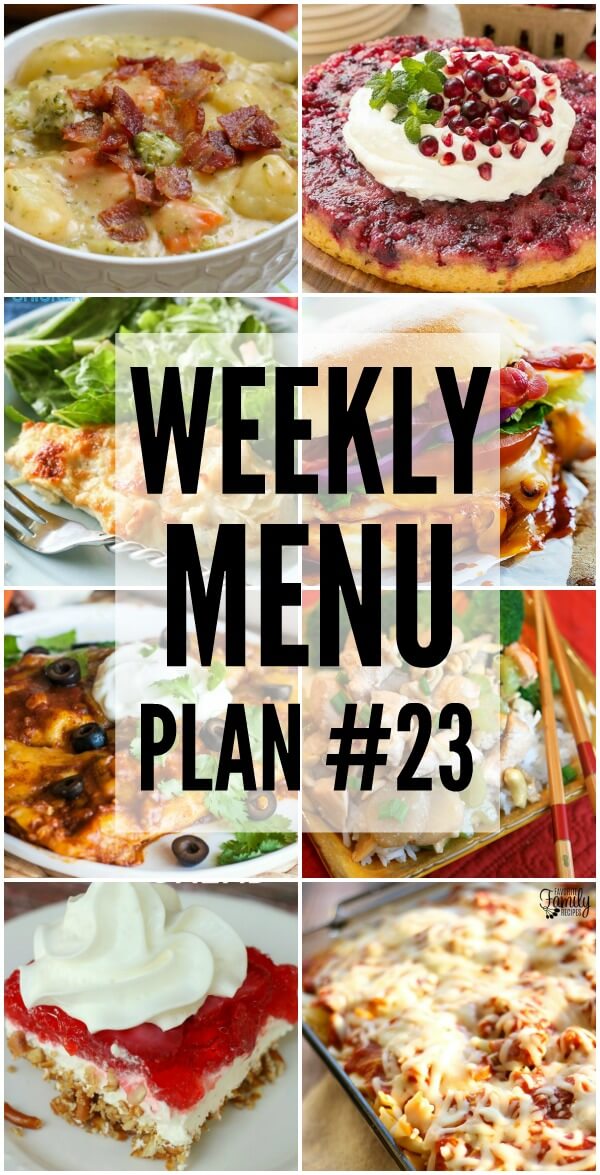 Weekly Menu Plan 23 | Favorite Family Recipes