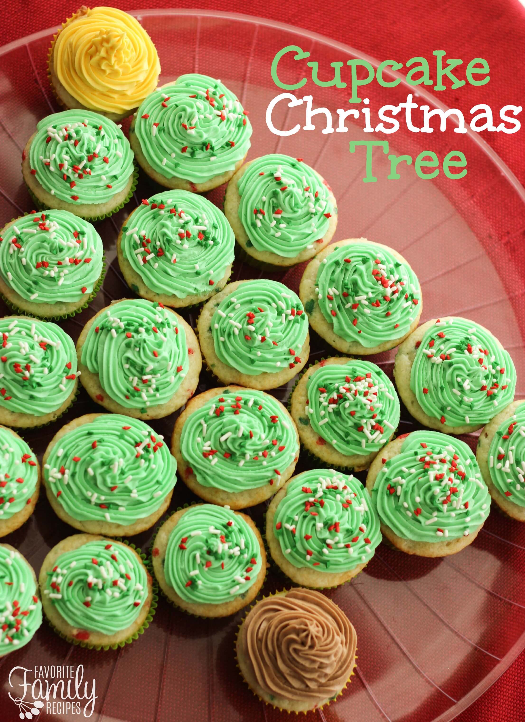 Cupcake Christmas Tree Favorite Family Recipes Cupcake Christmas Trees