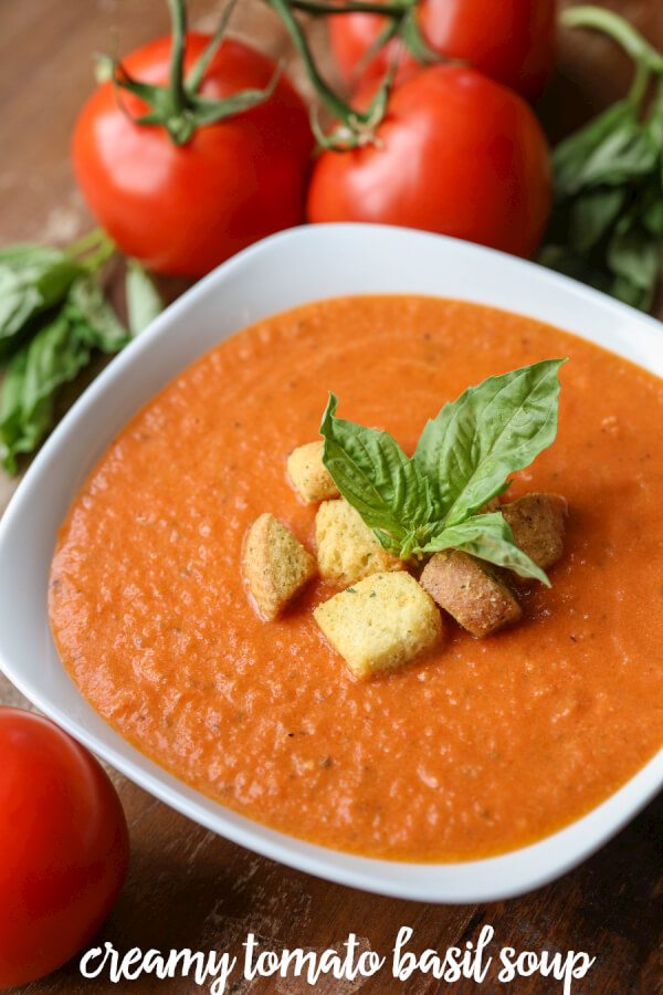 Creamy Tomato Basil Soup with Sausage | Favorite Family Recipes