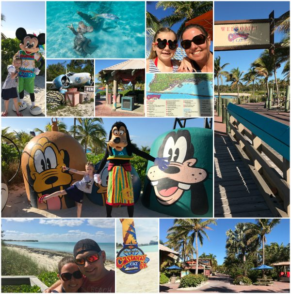 A collage of the highlights of Castaway Cay.