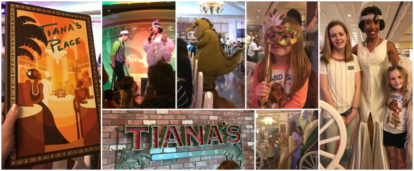A collage of pictures highlighting Tiana's place on the Disney Wonder.