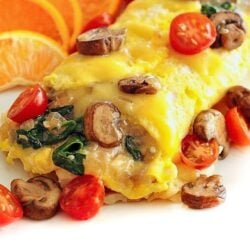 Close up of an omelet