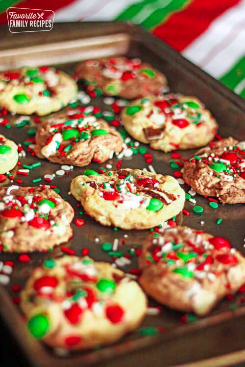 Elf Cookies on a cookie sheet.