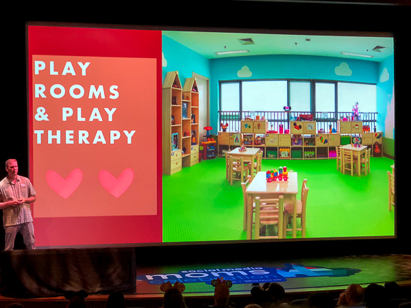 Play rooms and play therapy at Social Media Moms conference. 