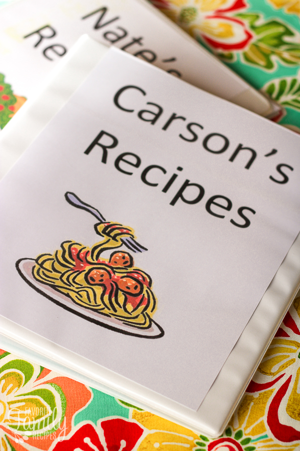 College Recipes in a three ring binder