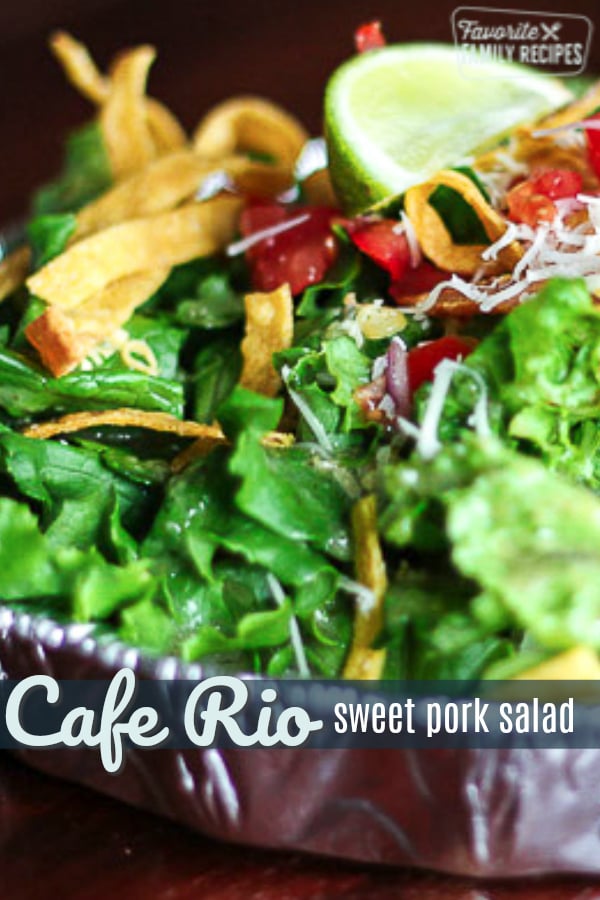 If you love the Cafe Rio Sweet Pork Salad, this is the place for The Complete Cafe Rio Sweet Pork Salad Recipe. See our easy recipes for each ingredient! #caferio #sweetpork #salad #guacamole #caferiosweetporksalad #caferiosalad #pork #shreddedpork #saladrecipe #recipe #copycat #copycatrecipe