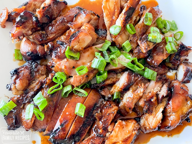 grilled chicken teriyaki, sliced