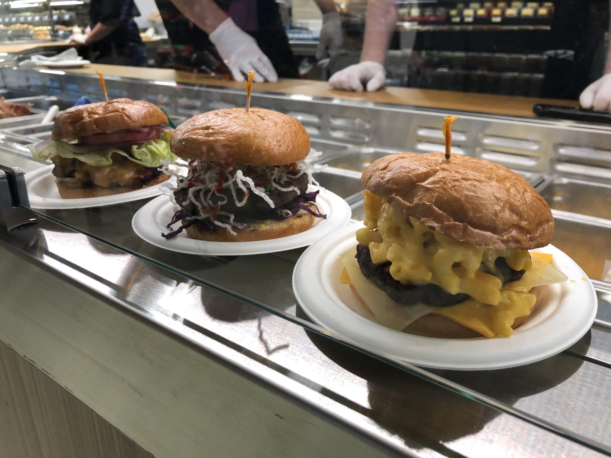 Gourmet burgers and sandwiches at the Action Station Grill in the Albertsons in Boise, Idaho