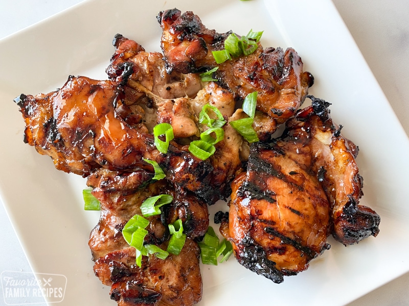 grilled teriyaki chicken thighs, whole