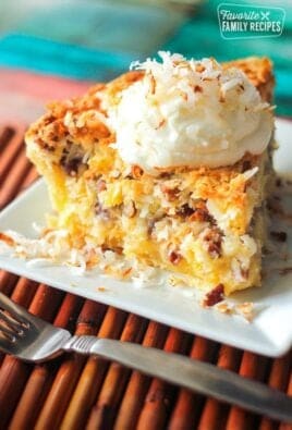 Slice of Island Pecan Pie on a plate