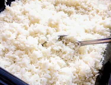A large dish of rice for a crowd.