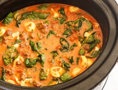 Cheese Tortellini Soup in a Slow Cooker