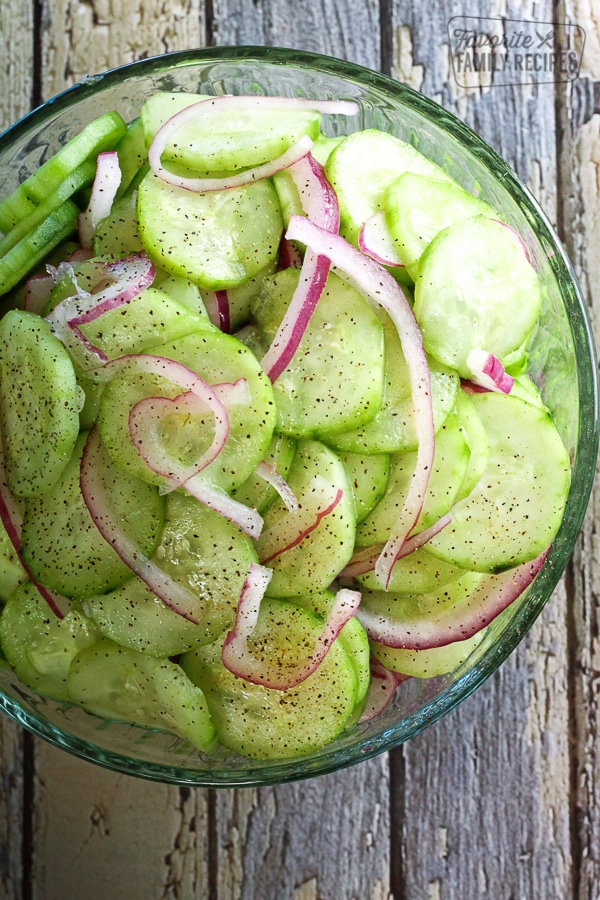 Vinegar Marinated Cucumbers (Cucumber Salad) | Favorite Family Recipe