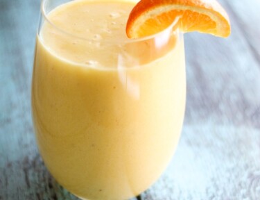 Orange Pineapple Banana Smoothie in a glass