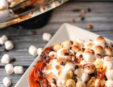 Rocky Road Scalloped Sweet Potatoes on a plate