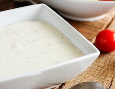 Buttermilk ranch dressing in a bowl