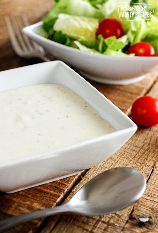 Buttermilk ranch dressing in a bowl
