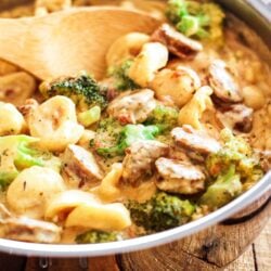 Creamy One Pot Tortellini with Sausage and broccoli