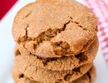 Three Spiced Molasses Cookies on a plate
