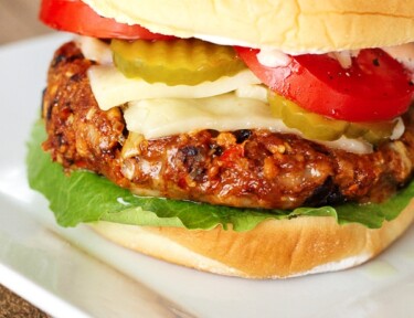 Veggie Burger on a Plate