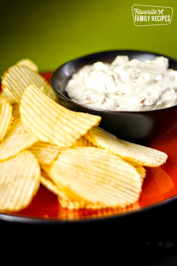 Clam Dip with Potato Chips