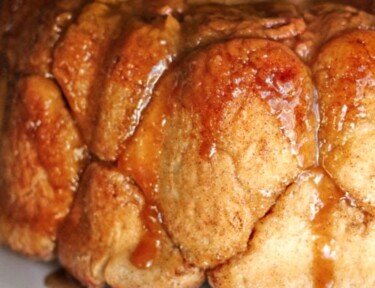 Caramel Monkey Bread on a tray.