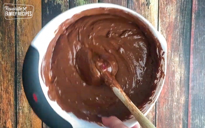 Melted chocolate mix in a bowl