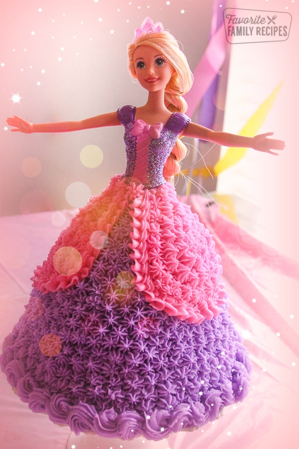 Pink and purple Princess Birthday Cake