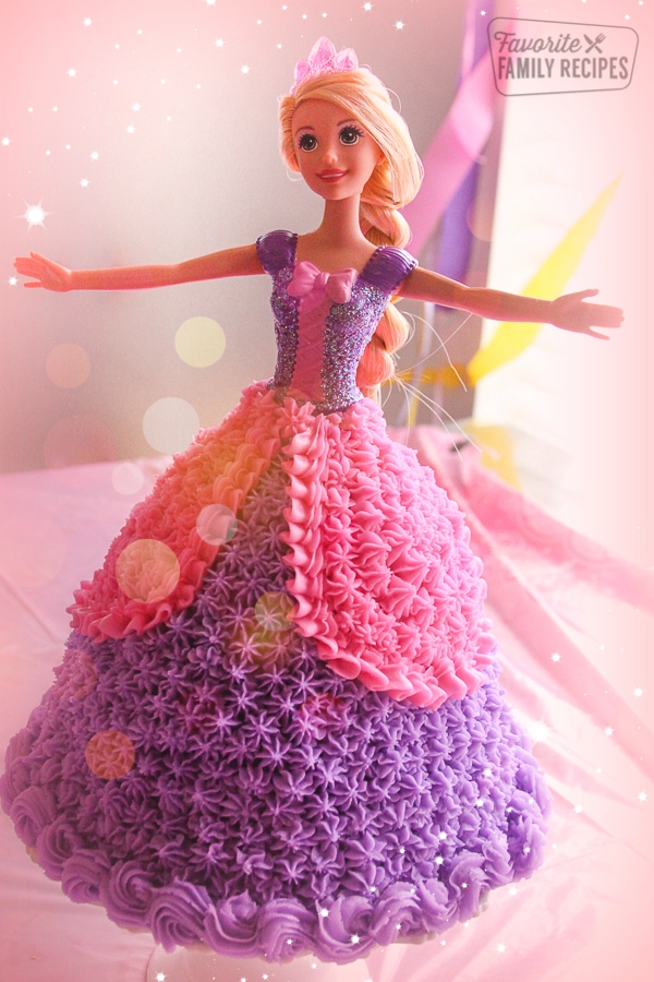 Pink and purple Princess Birthday Cake.