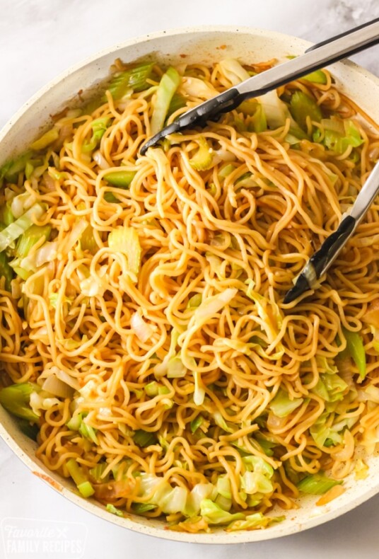 Panda Express chow mein in a skillet