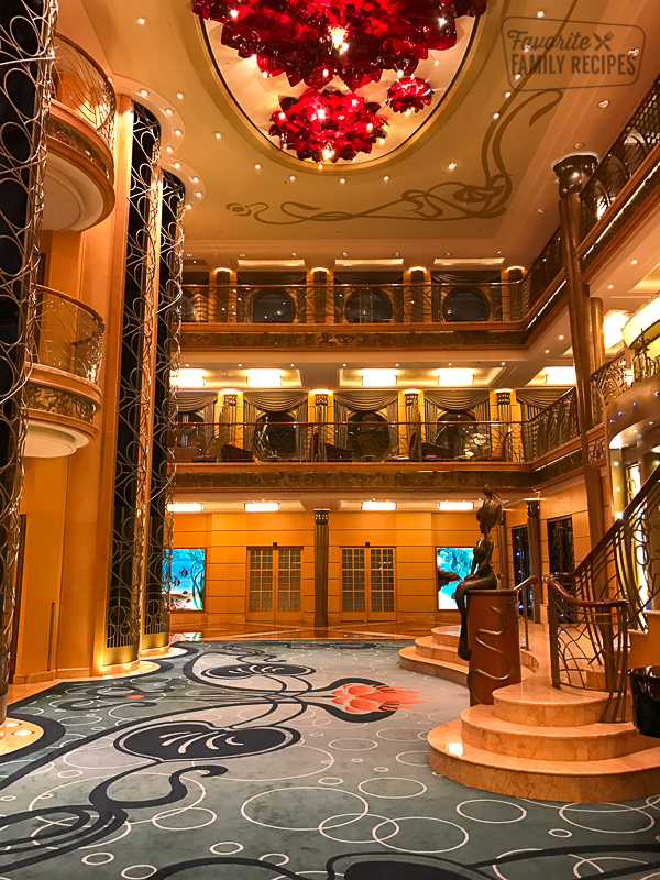 The inside of the Disney cruise line. 