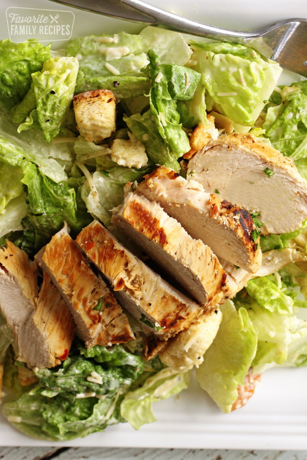 Instant Pot Chicken with Ceasar Salad.