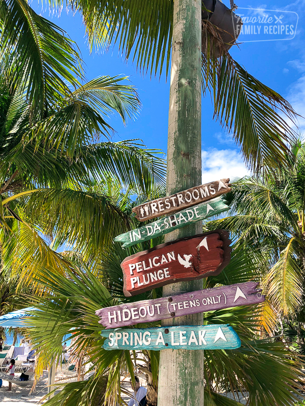 Signs at Castaway Cay. 
