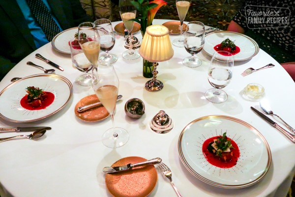 Our table setting at the Remy restaurant on the Disney Dream.