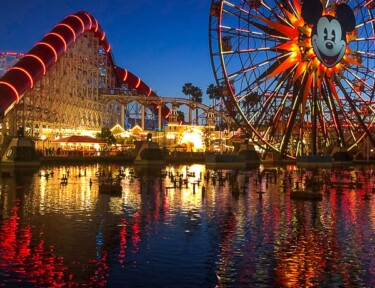 Micky Ferris Wheel in California Adventure at night