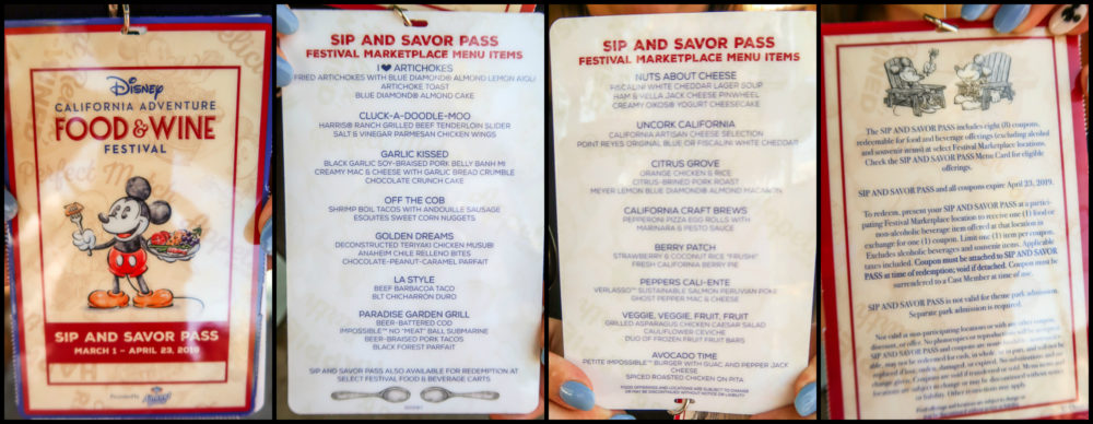 Menu from Disney California Adventure Food & Wine Festival