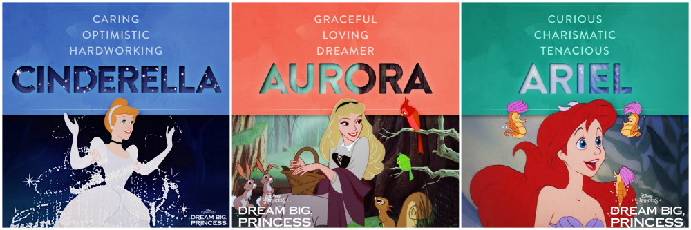 The qualities of Cinderella, Aurora, and Ariel.