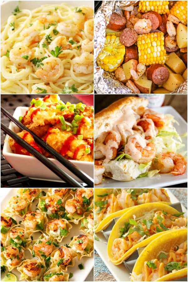 Collage of tasty shrimp recipes