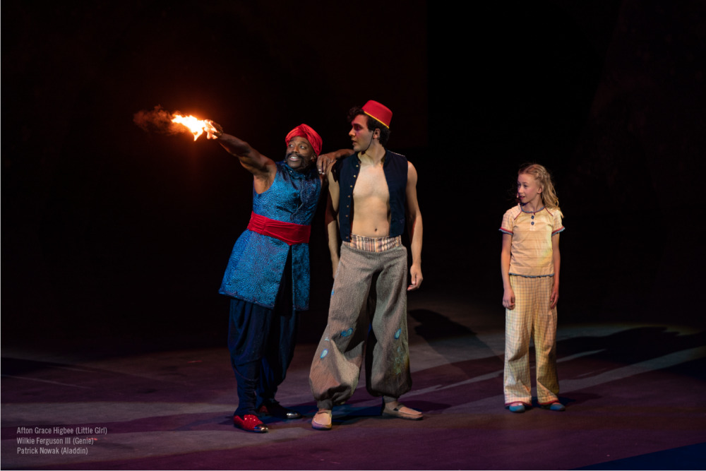 Aladdin presenting at the theatre. 