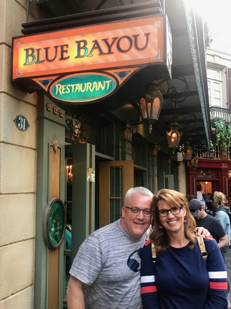 Todd and Echo at the Blue Bayou Restaurant in Disneyland