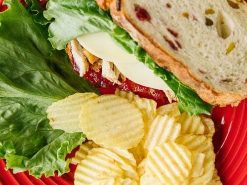 Pilgrim sandwich with cranberry bread