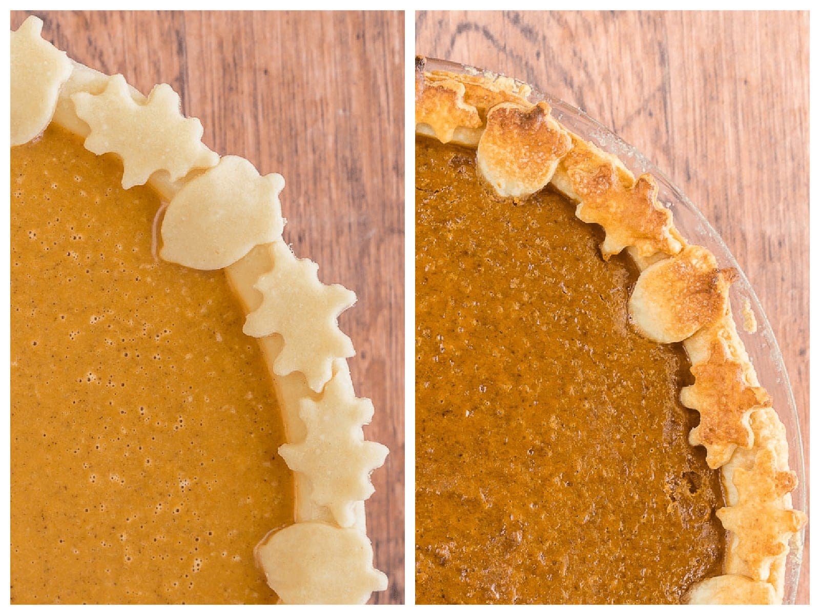 Pumpkin pie with a decorative edge