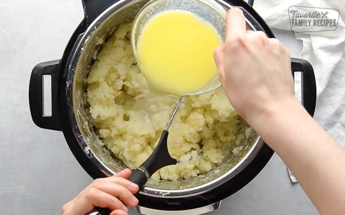 Adding milk and butter to Instant Pot Potatoes