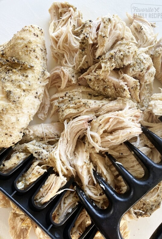 Shredded chicken with meat claws